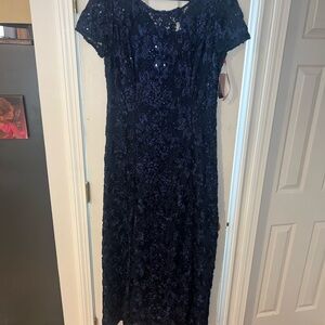 Alex Evenings Strapless Navy Dress